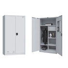 2 Door Metal Wardrobe Closets Steel Clothes Cabinet Flash Lock