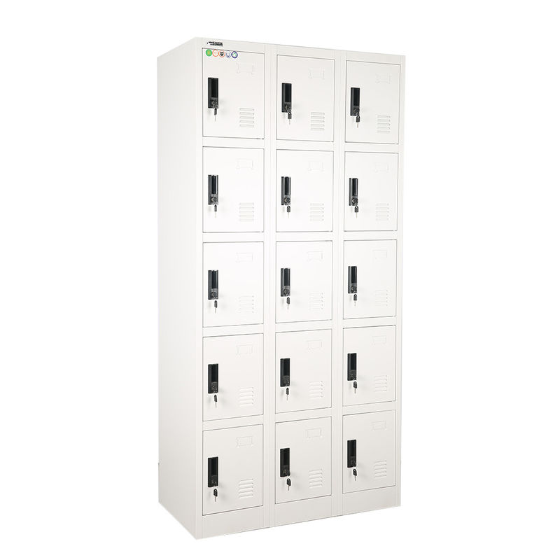 Office Furniture Knock Down 15 Door 0.7mm Thick Metal Lockers